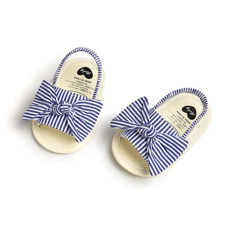 Baby Dot Striped Bowknot Slippers