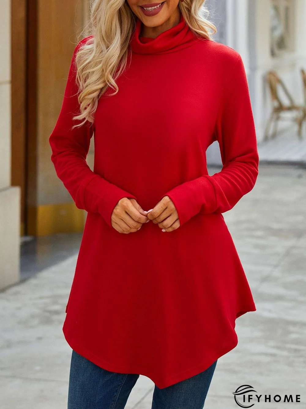 Long Sleeve Casual Turtleneck Sweatshirt | IFYHOME