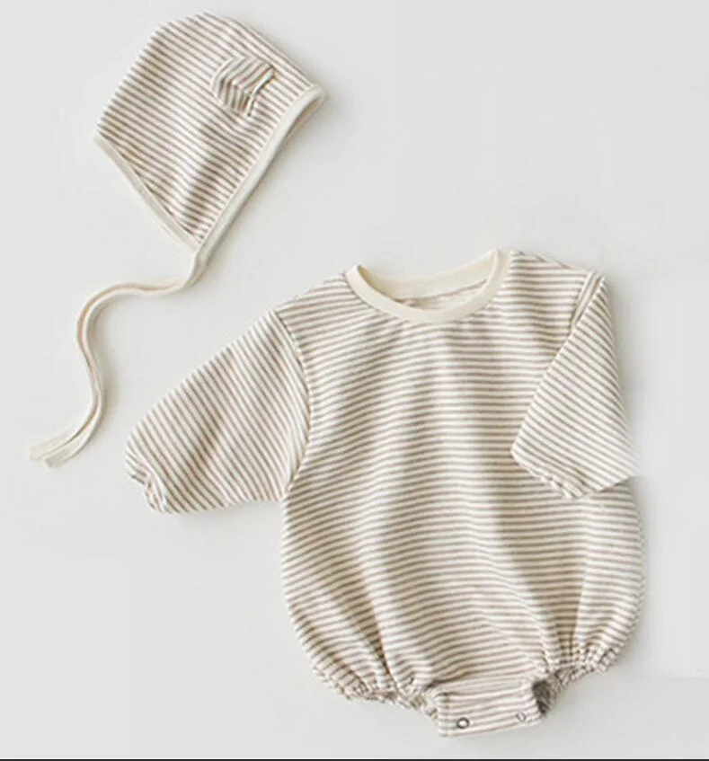 2019 Baby Boys Girls Clothes Jumpsuits+Hat Long Sleeves Baby clothing Infant Girl Clothes Cotton Baby Rompers Korea Japan Style
