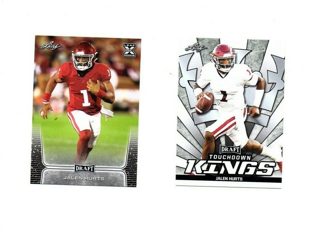 Jalen Hurts Oklahoma unsigned 8x10 football Photo Poster painting & 2 rookie cards 2020 Draft!