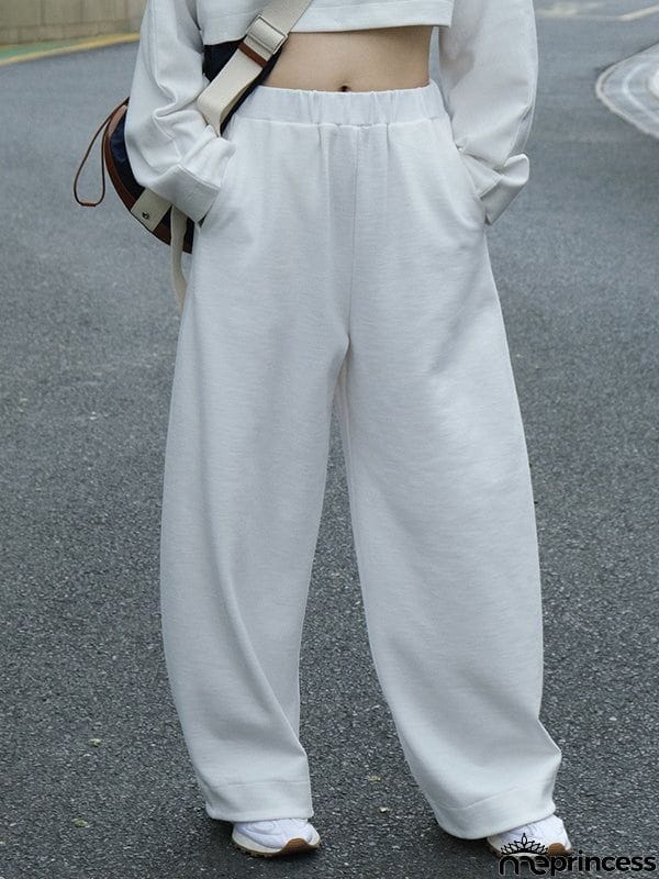 Casual Wide Leg Loose Solid Color Pants