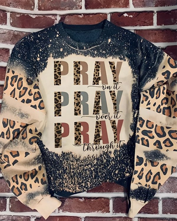Faith and Pray Leopard Print Sweatshirt