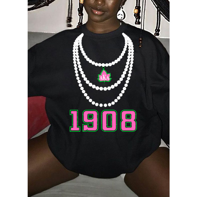 fashion letter round neck long sleeve sweater