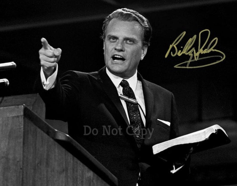 Rev Billy Graham Signed Photo Poster painting 8X10 rp Autographed Picture Reverend