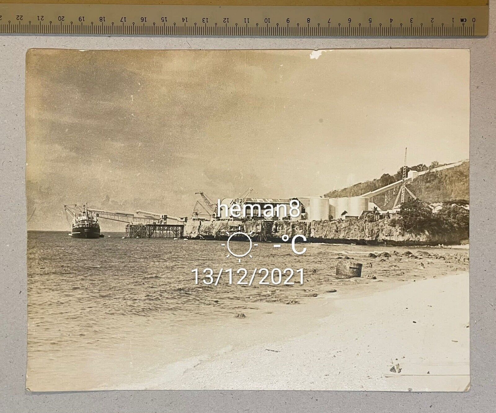 RARE!! Vintage large Photo Poster painting on Christmas Island( Singapore Australia ) ?