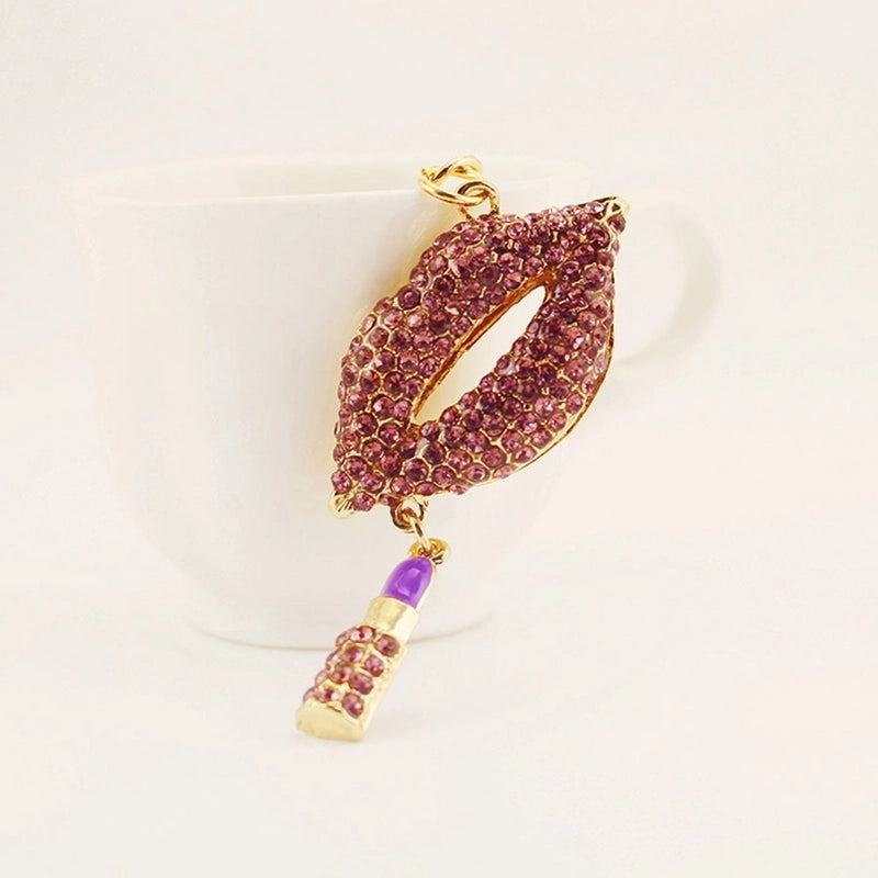 Minimalist Color Block Alloy Inlay Rhinestones Women’s Keychain