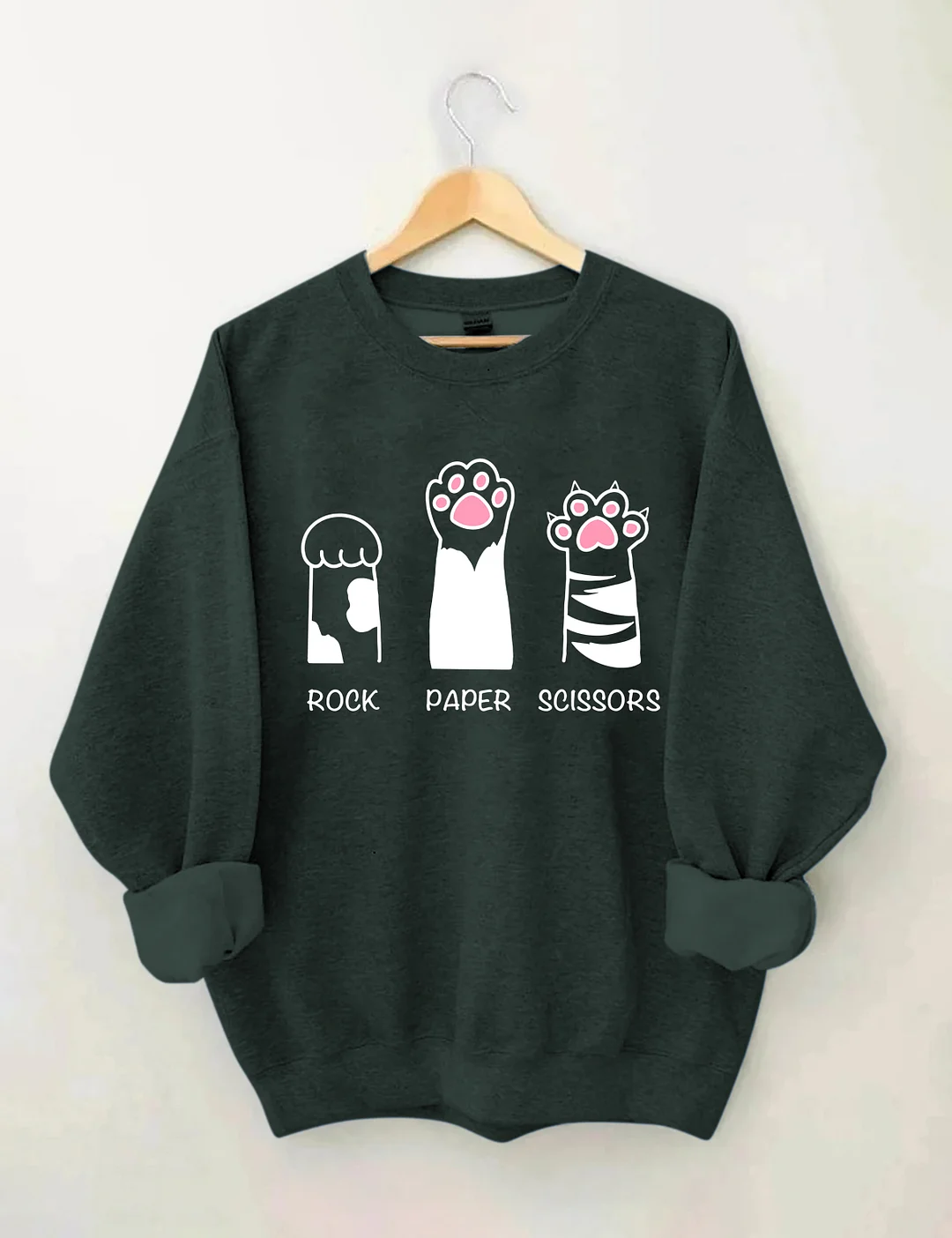 Rock Paper Scissors Cat Sweatshirt