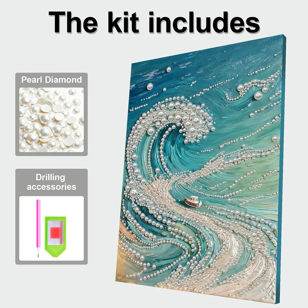 Waves - DIY Pearl Diamond Art Kit With Frame 30*40cm