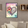 Fleurs de coeur-perce-ronde peinture diamant-30*40cm