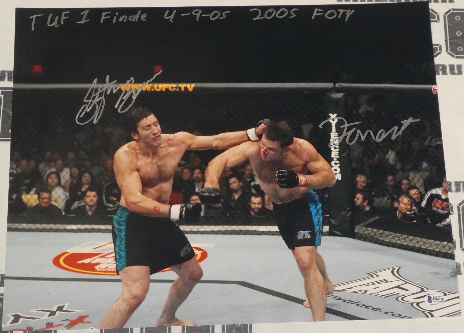 Forrest Griffin Stephan Bonnar Signed 16x20 Photo Poster painting BAS COA UFC Ultimate Fighter 1