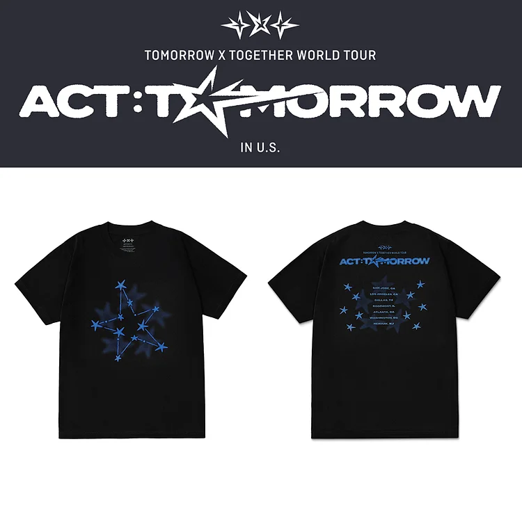 2025 Tomorrow x Together ACT Tomorrow IN US Tour Routing T-Shirt