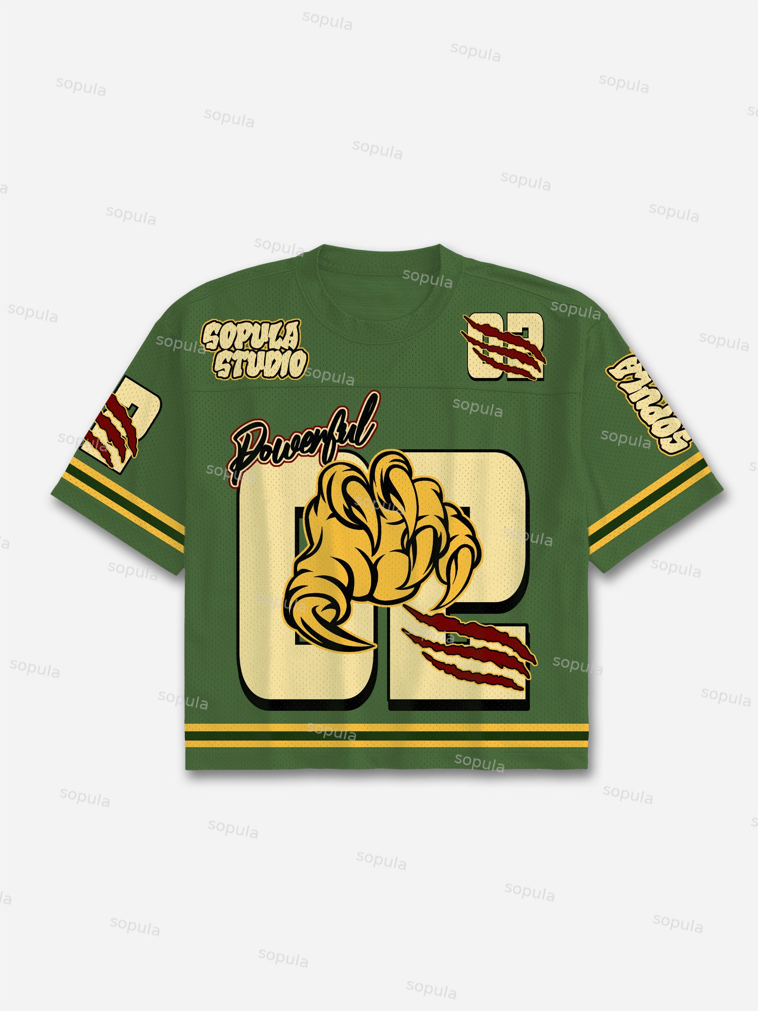 Eagle Claw No.02 Print Blokecore Mesh Football Jersey T-shirt - Sopula｜Premium Graphic Tees & Graphic Clothing