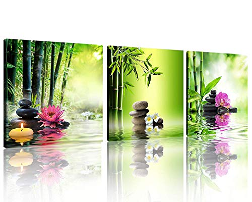 Zen SPA Stone Bamboo Candle Posters Wall Art Canvas Pictures Home Decor Paintings Accessories Living Room Bedroom Decoration