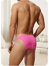 Men's Ultra-thin Transparent briefs Sexy U-Convex Tights Low-Rise Seamless Ice Silk Lace Underwear