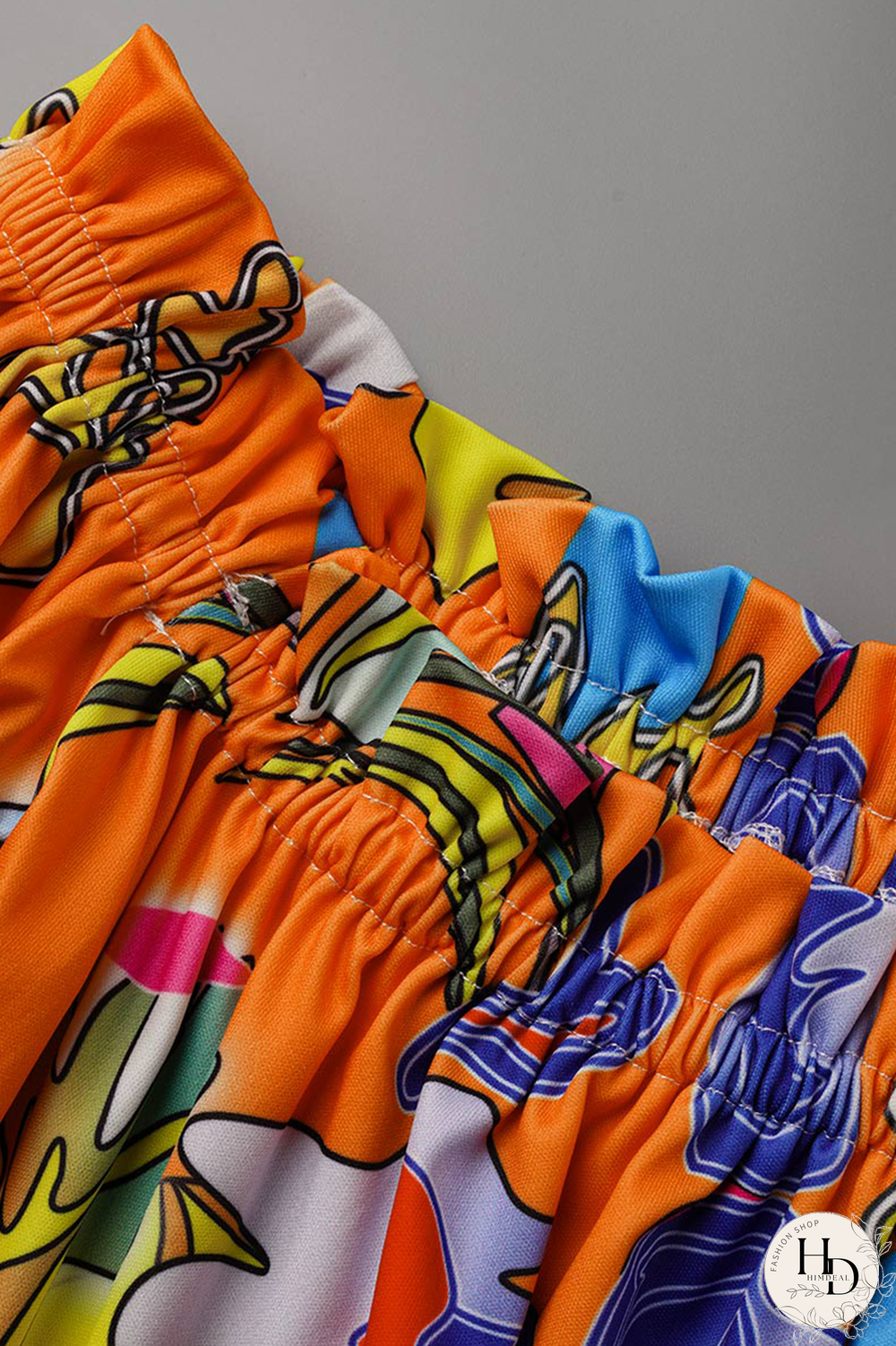 Purple Casual Print Split Joint Off the Shoulder Cake Skirt Dresses