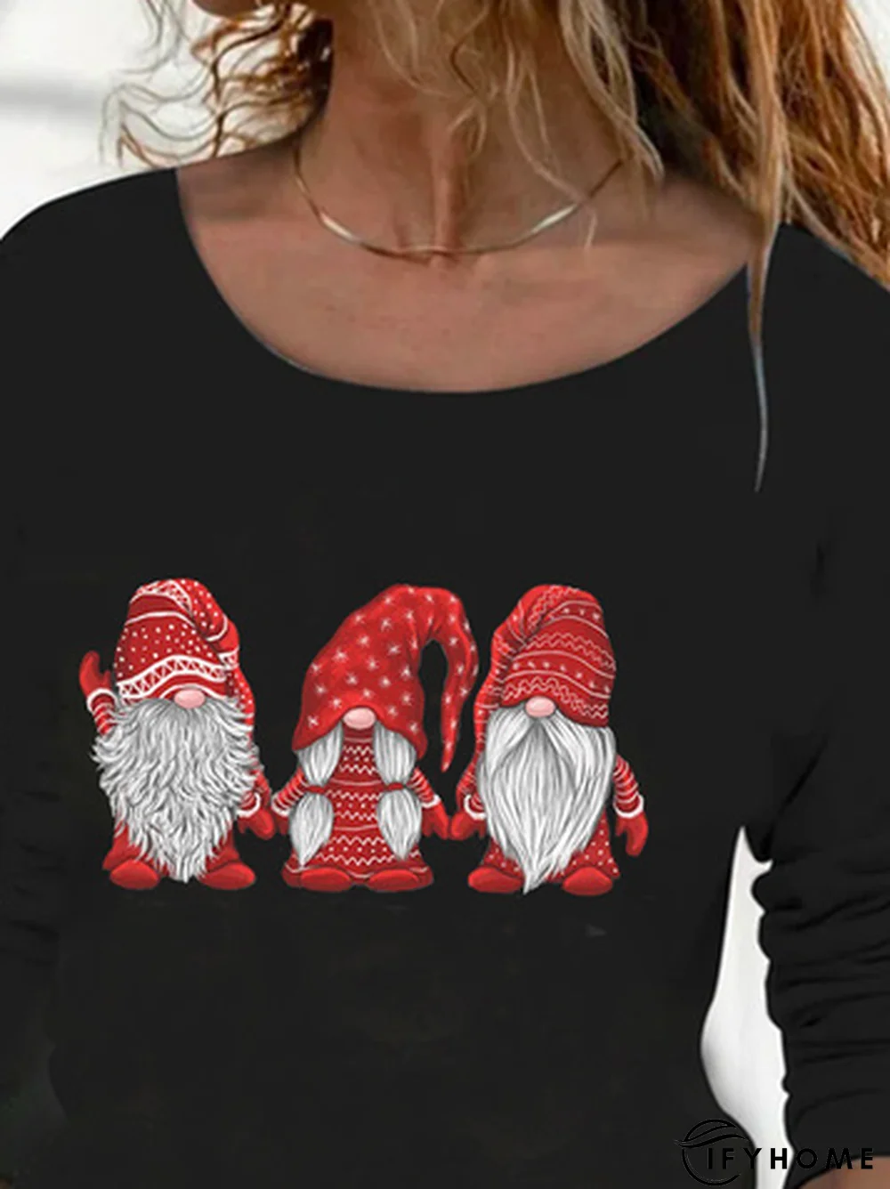 Crew Neck Casual  Loose Christmas T-Shirt | IFYHOME