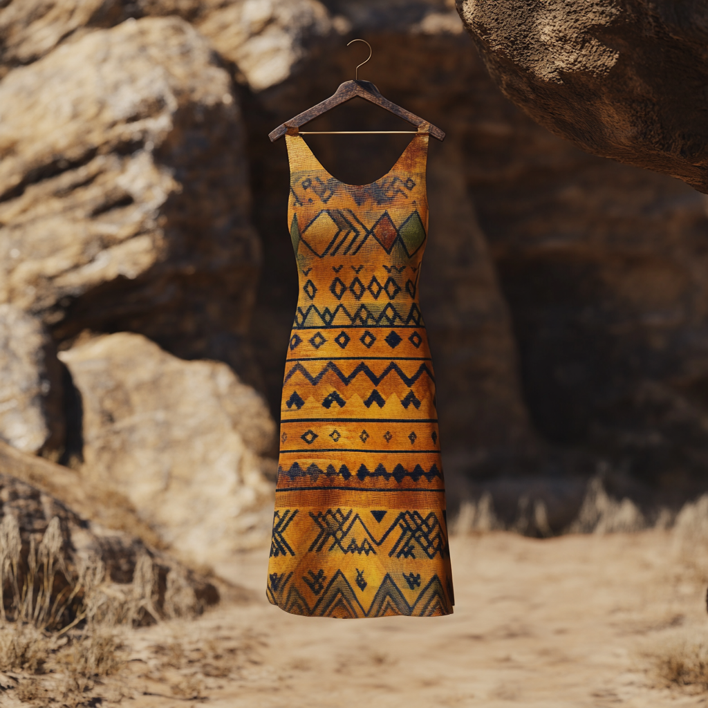 Women's Retro African Geometric Print Dress