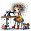 Framed Sewing Machine Girl-Paint by Numbers Acrylic Painting 40*40cm(HOT)