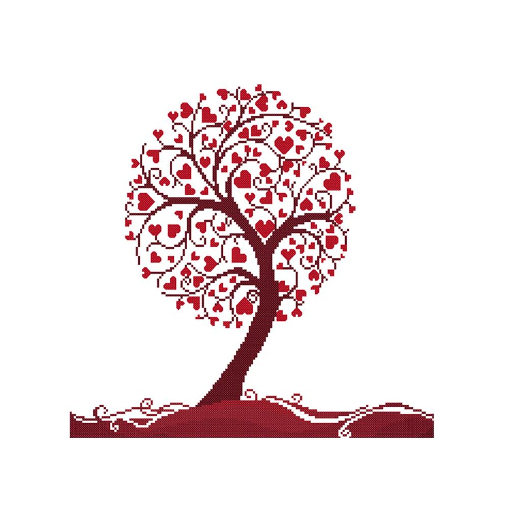 

Love Tree - 11CT Stamped Cross Stitch - 52*52CM, 501 Original