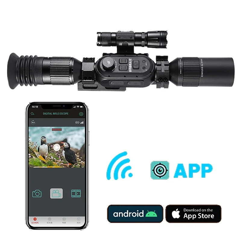 4K Digital Night Vision Scope HD Sony Sensor 4 Cores 3-24X Tactical Sight Hunting Smart Night Vision Weapon Riflescope