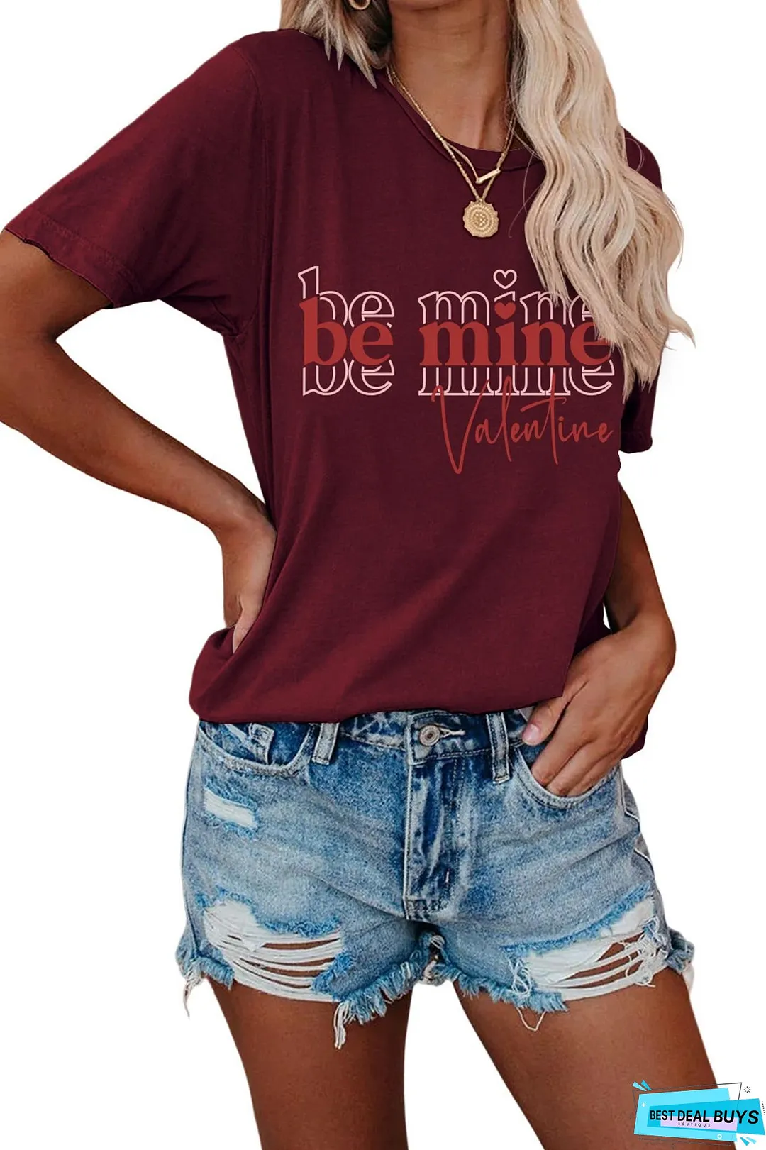 Be Mine Letter Graphic T-shirt
