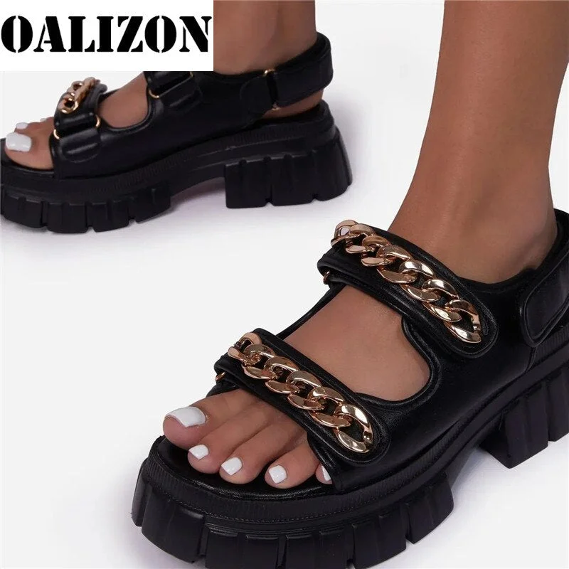 New Summer Gladiator Roman Women Chain Flip Flops Sandals Slippers Shoes Women Open Toe Flat Platform Lady Casual Sandals Shoes
