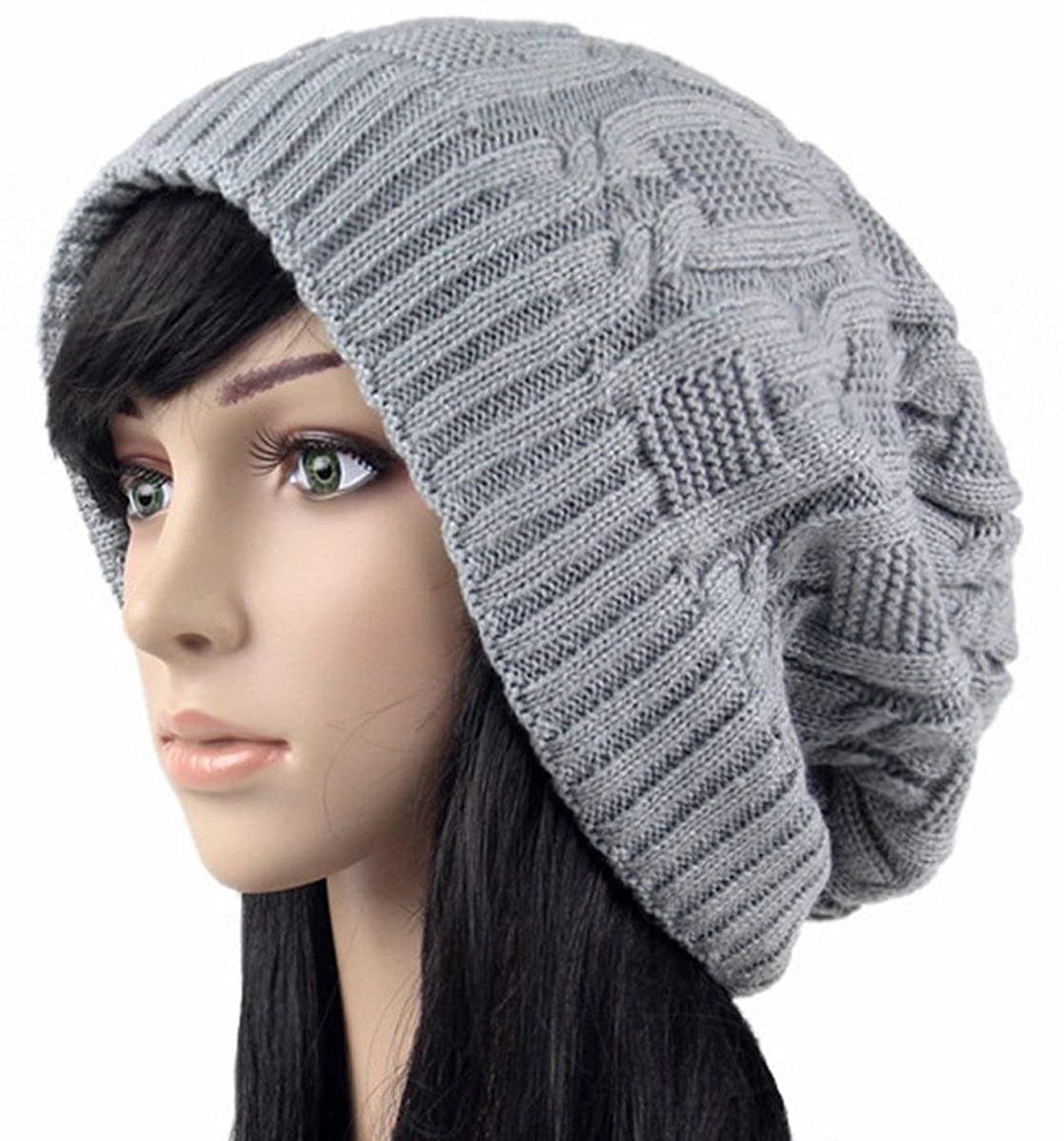 Womens Winter Knit Slouchy Beanie Baggy Warm Soft Chunky Cable Hats