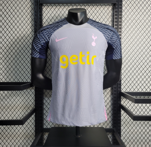 23/24 Tottenham Grey Training Player Version Football T-Shirt Thai Quality