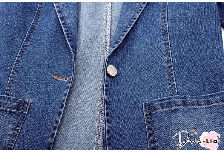 Shawl Collar Plain Denim Denim Jacket