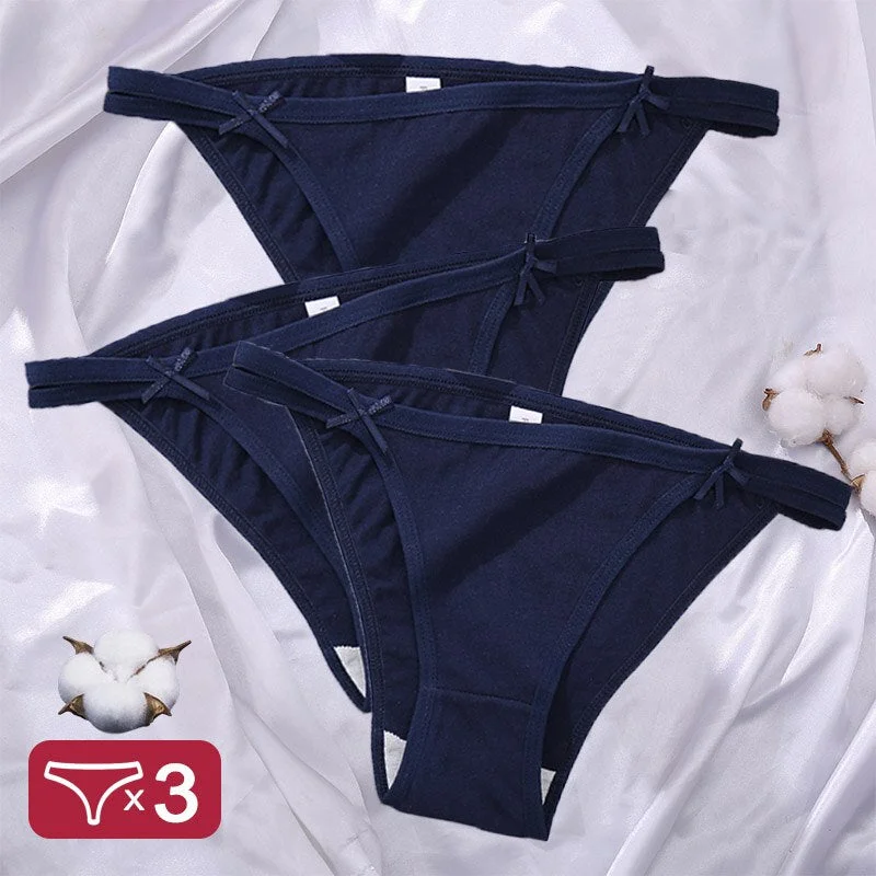 3PCS/Set Cotton Underwear Sexy Women's Lingerie Panties Female Underpants Sexy Briefs Low-Rise Intimates Pantys Cotton Panties