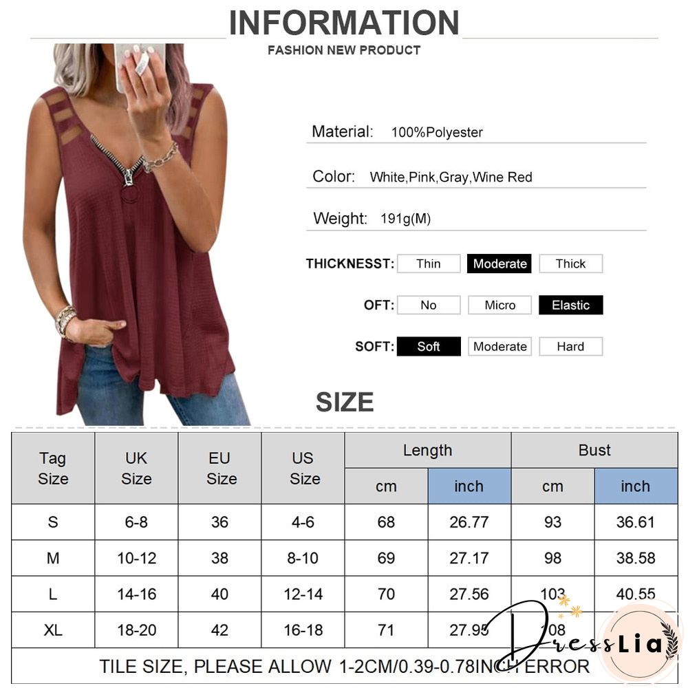 Summer Hollow Out Short Sleeve T-Shirts Women Sexy Zipper V-Neck Casual Ladies Tops Fashion Female Streetwear Blouse Tee D30