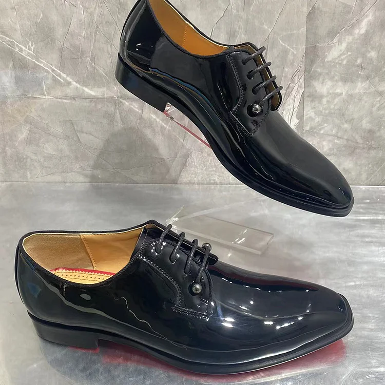 Gentleman's Lace-Up Prom Party Wedding Red Bottom Shoes VOCOSI VOCOSI