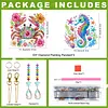 2Pcs Diamond Painting Acrylic Double Sided Crab and Seahorse Wind Chime Suncatcher with Crystal Hanging Pendant