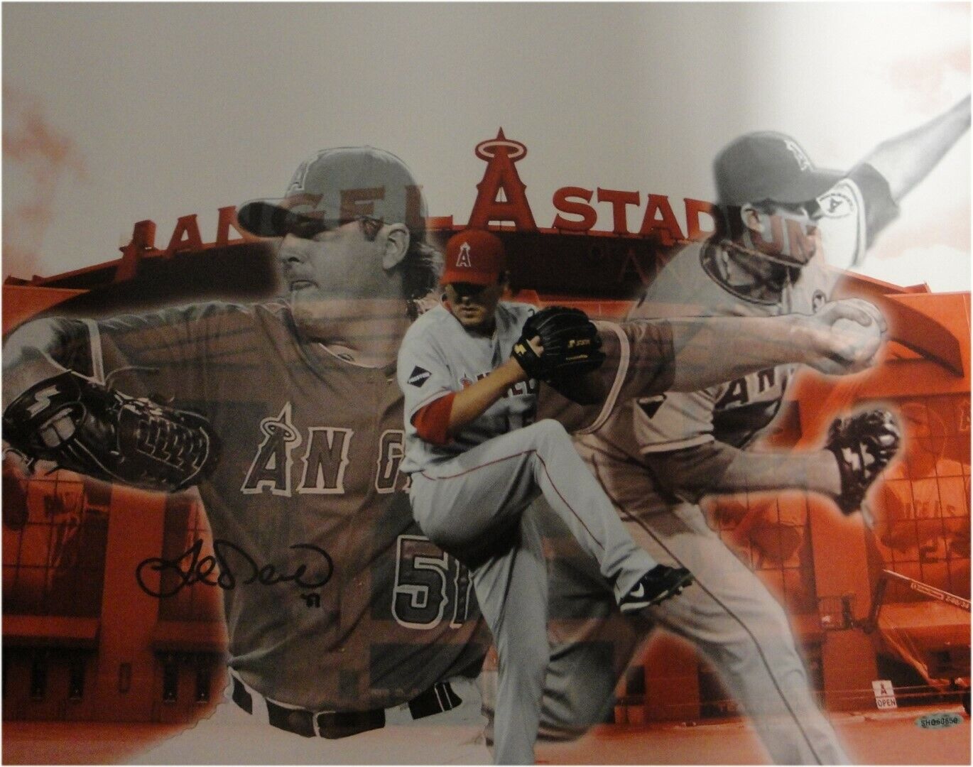 Joe Saunders Hand Signed Autographed 16x20 Anaheim Angels Photo Poster painting Collage UDA 267