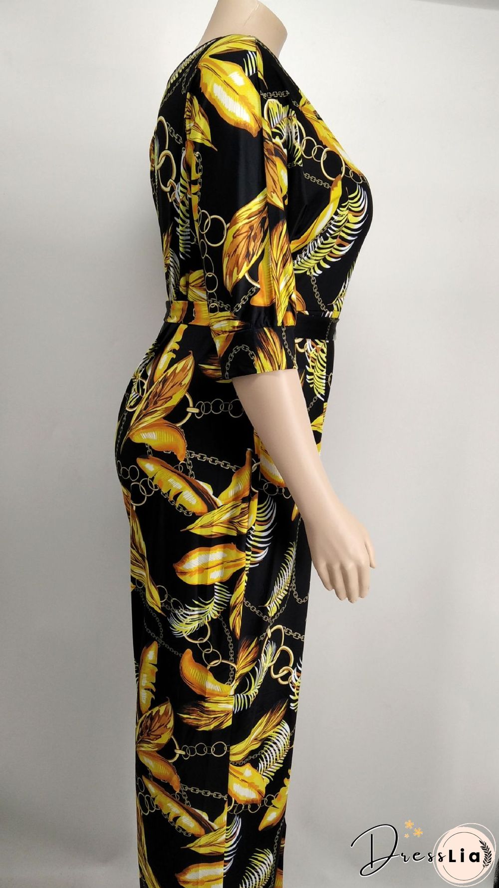 Off-the-shoulder Printed Plus Size Wide Leg Jumpsuit