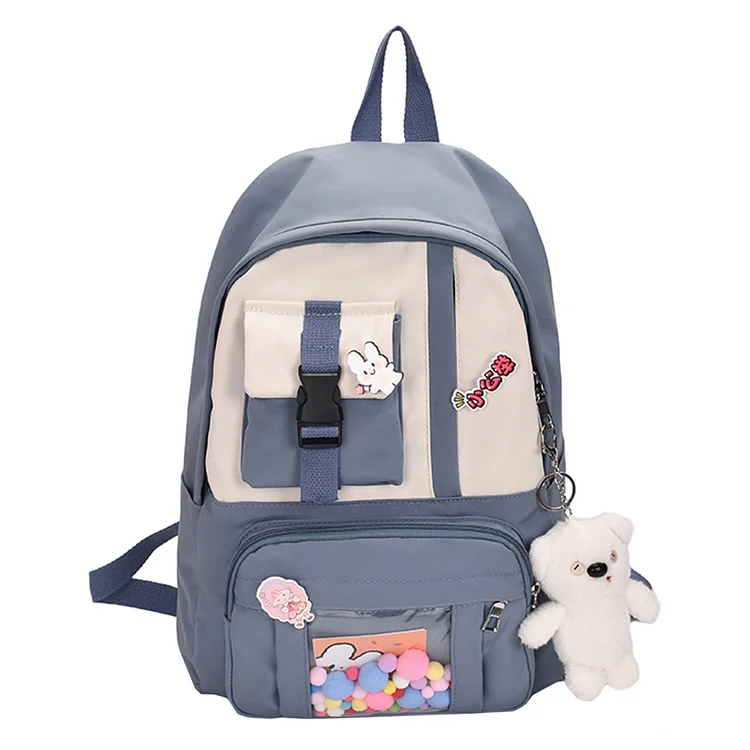 Casual Backpack Fashion School Bags with Medal Pendant Simple for Outdoor Sport-Annaletters