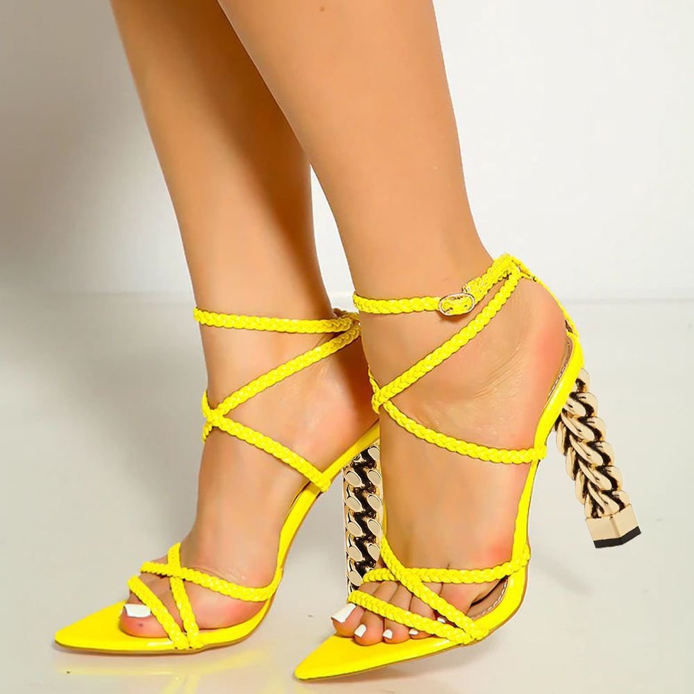 Ankle Strap Pumps Braided High Heels for Women Nicepairs