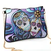 DIY Skull flower shaped diamond painting one-shoulder chain lady bag