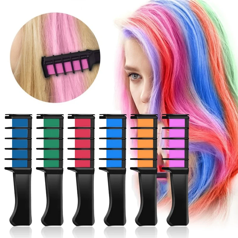 Disposable Temporary Dye Stick Mini Hair Dye Comb Hair Dye Chalk Portable Dyeing Comb Hair Coloring10 colors