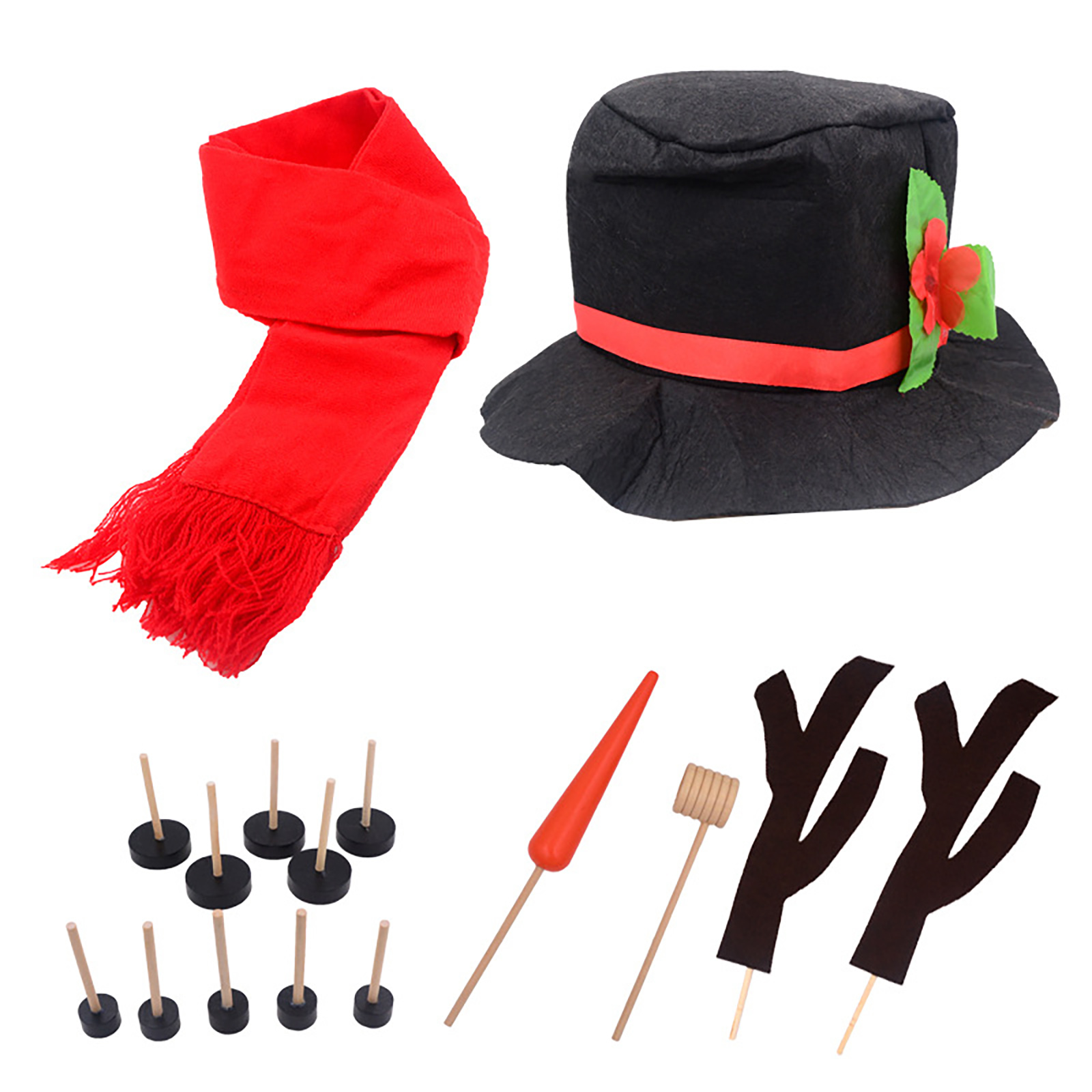 

DIY Felt Christmas Snowman Decor 16 Set Detachable Props Christmas Gift, 501 Original