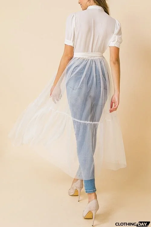 Showing Off A Little Shirt Cover Dress