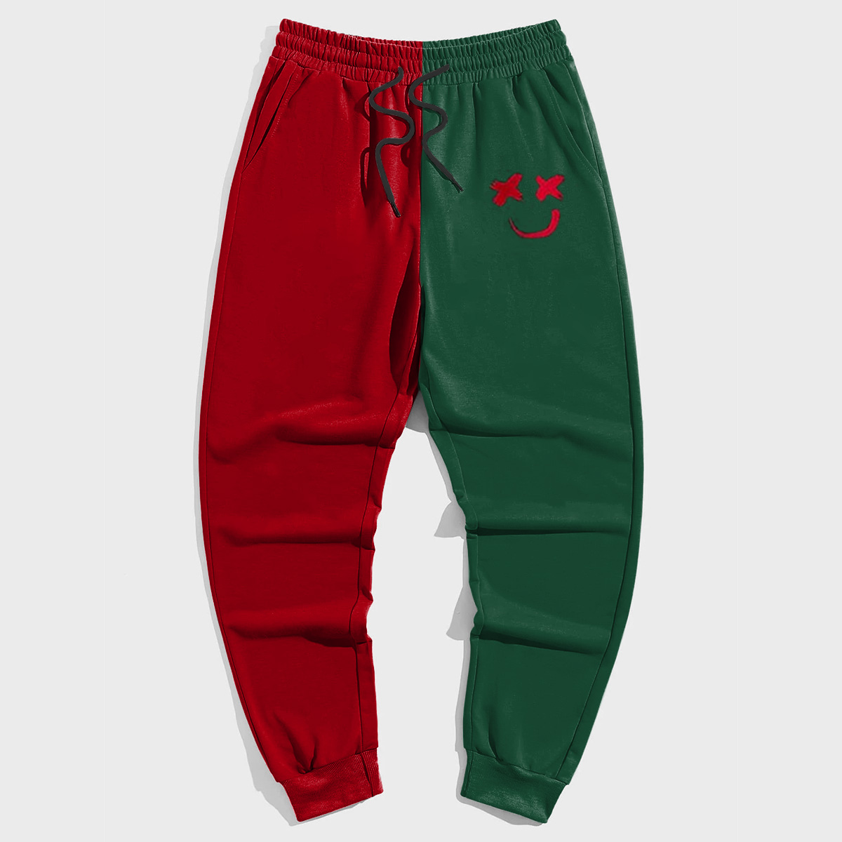 Color Matching Street Style Plus Size Men's Casual Vintage Trousers