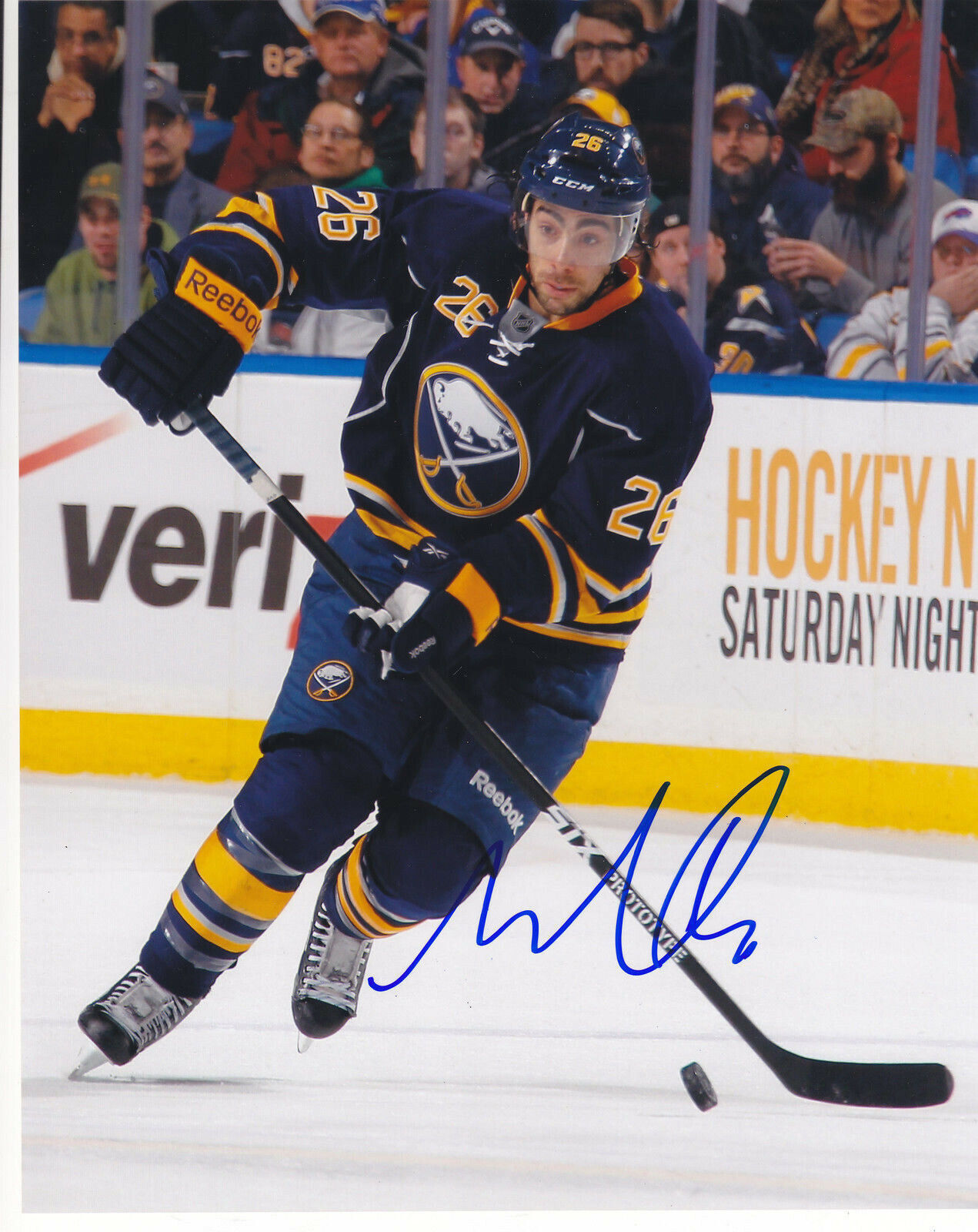 MATT MOULSON SIGNED AUTOGRAPHED BUFFALO SABRES 8X10 Photo Poster painting