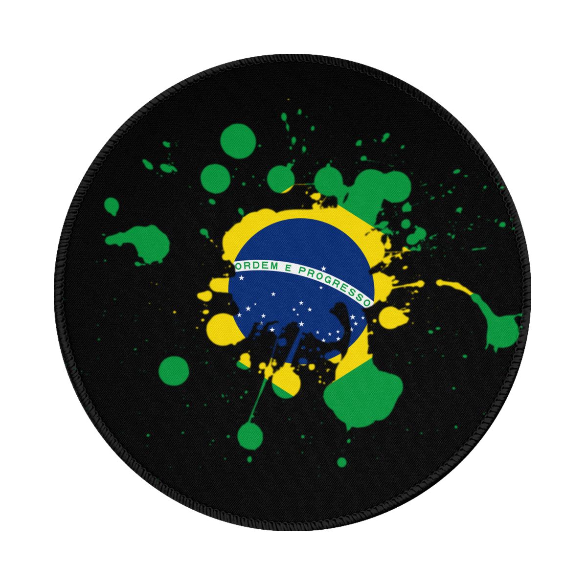 Brazil Ink Spatter Gaming Round Mousepad for Computer Laptop