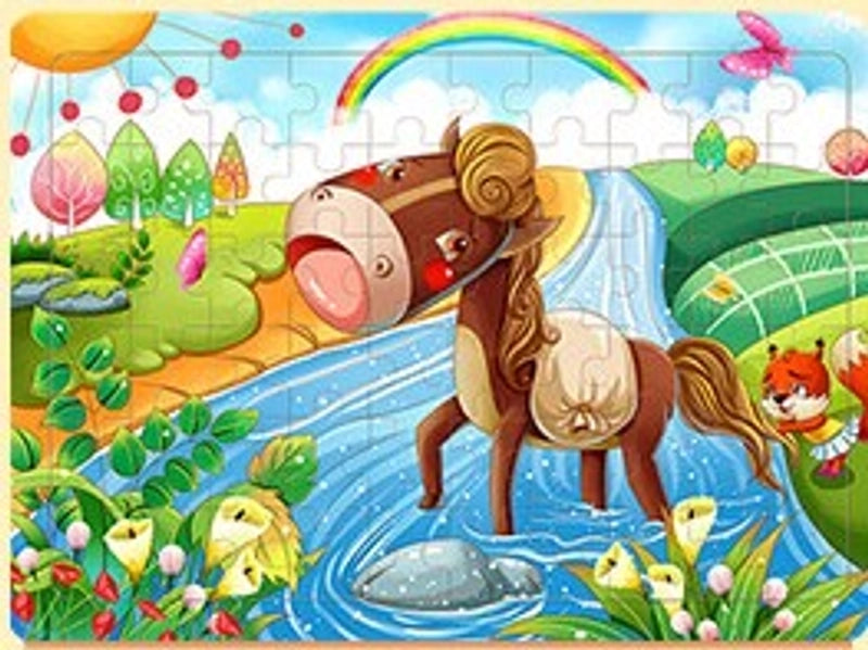 Puzzles Toddler(3-6years) Cartoon Wood Toys