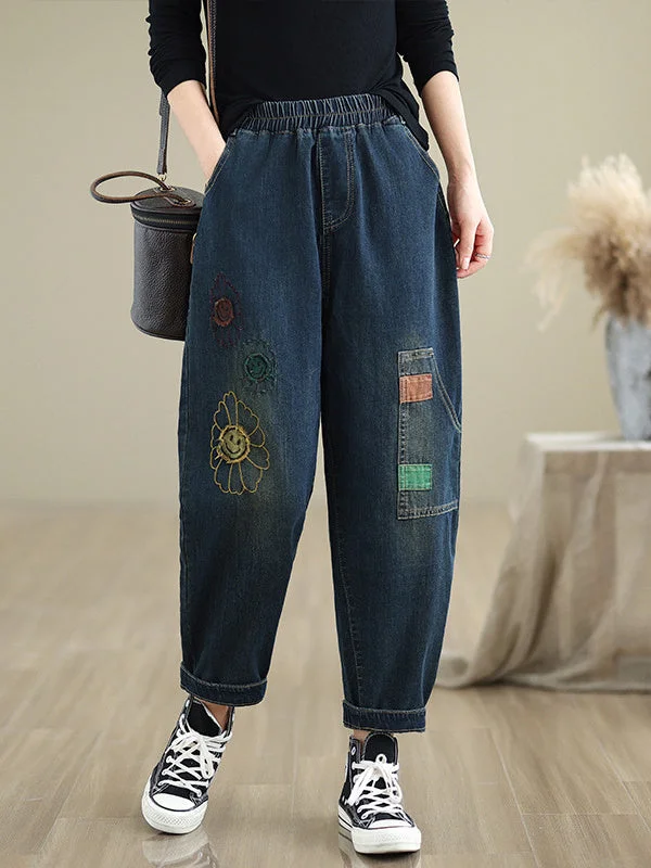 Women's Graphic Printed Pockets Jeans