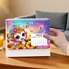 Animal 2027 DIY Paper Diamond Painting Calendar Set Special Shaped Drill Monthly Flip Tabletop Calendar Kit Handmade for Adults Beginners Gift Home Office Decor