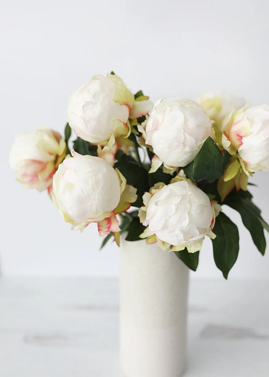 Artificial Flower Peony Bud in Cream - 18"
