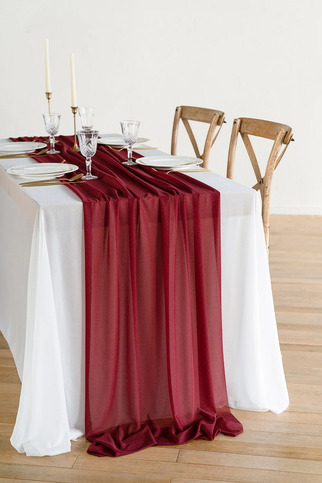 Romantic Sheer Table Runner 29" w x 10ft/14ft - 13 Colors