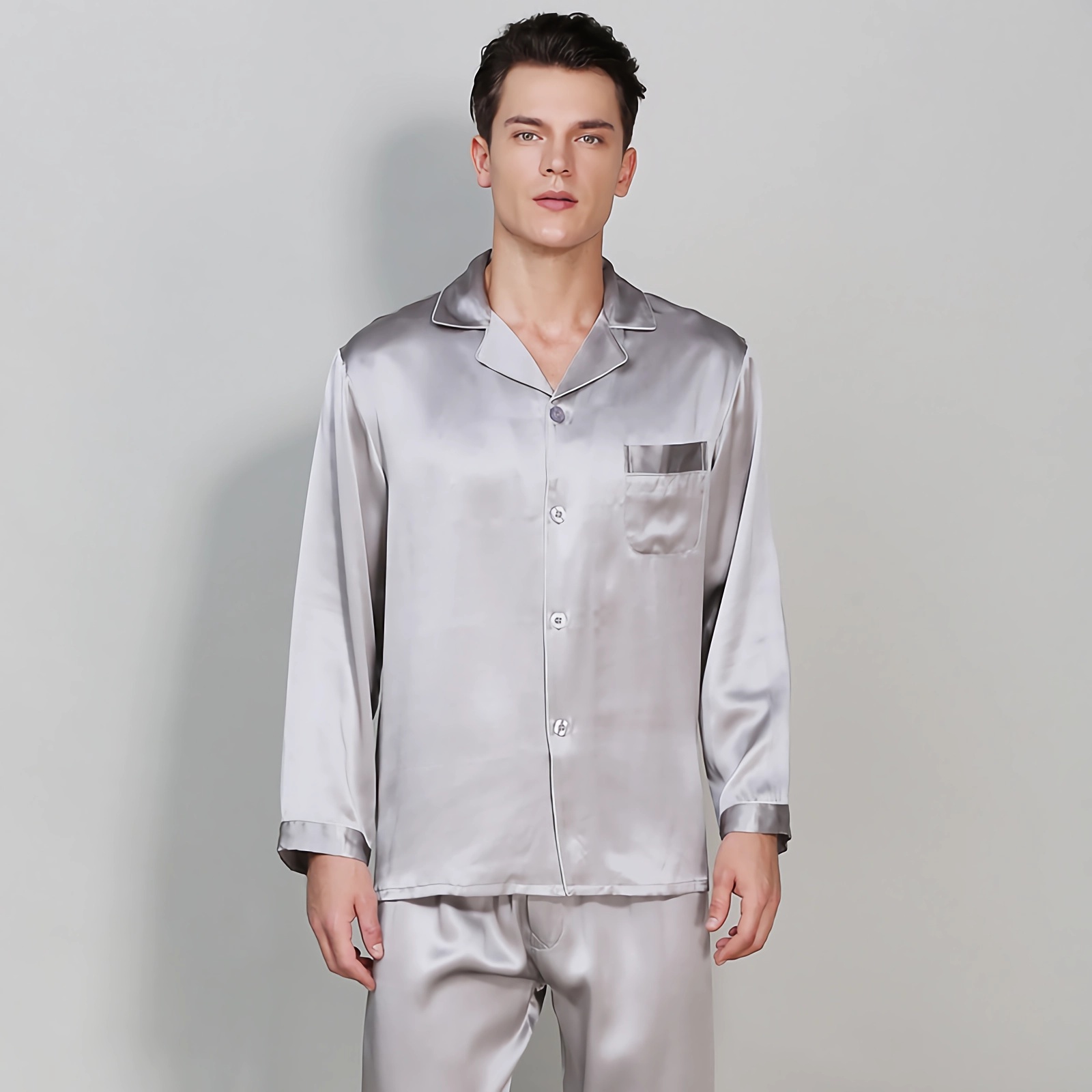 22 Momme Classic Men's Silk Pajama Set REAL SILK LIFE